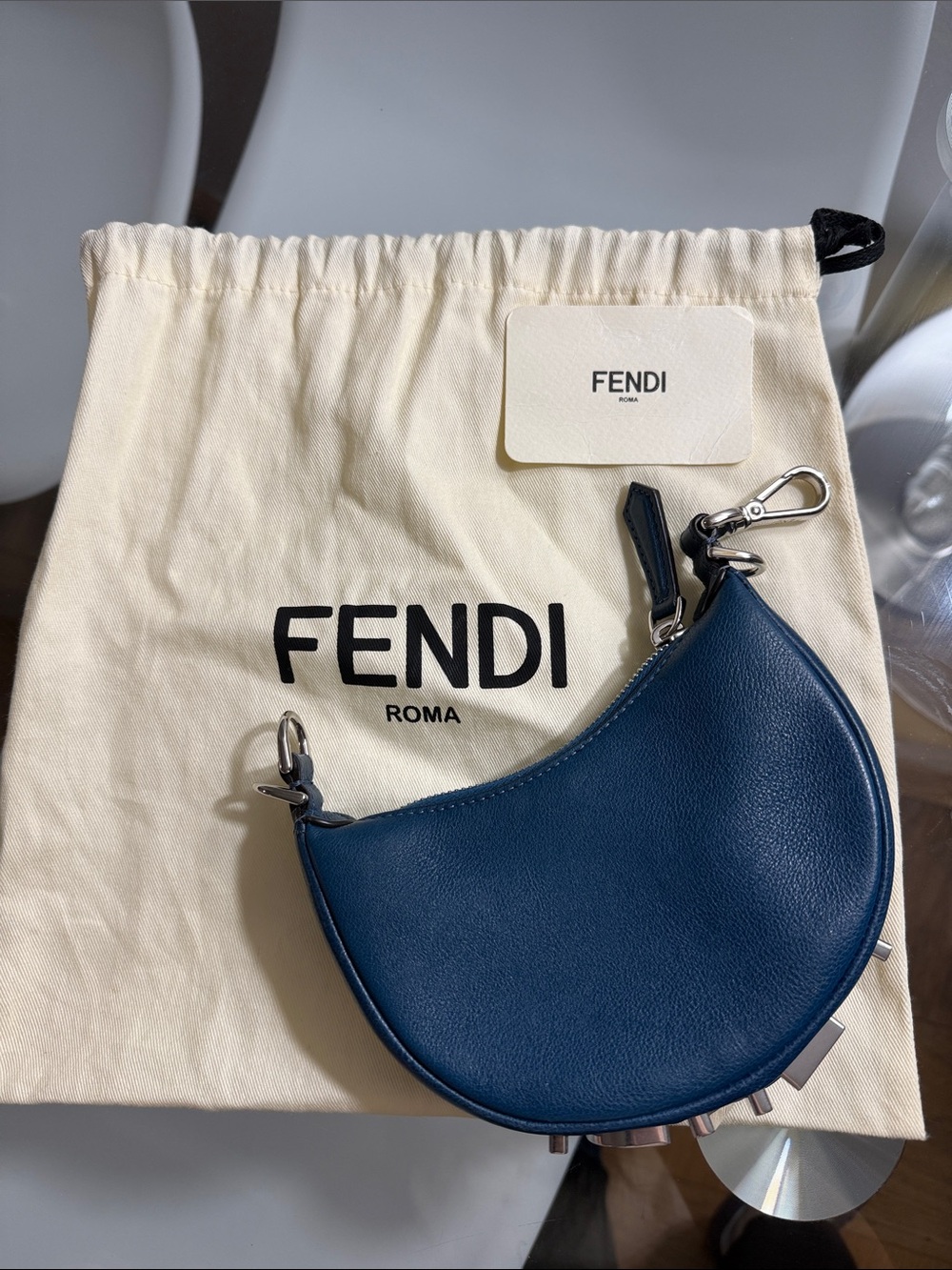 Fendi Navy Blue Fendigraphy Nano Bag
